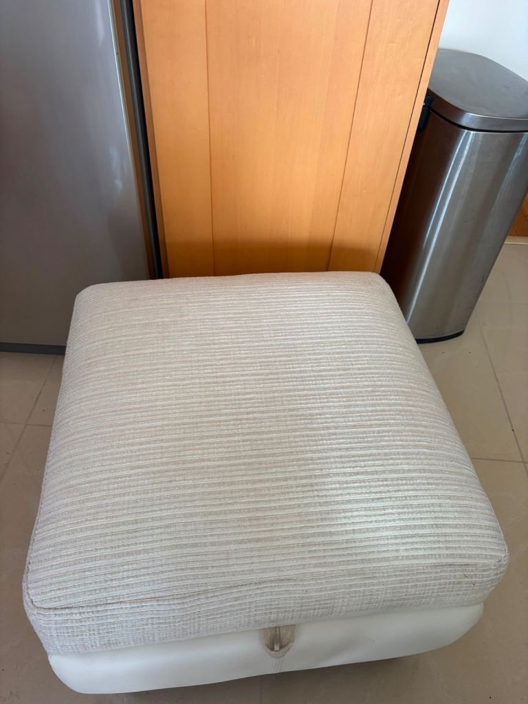 Comfortable Beige Ottoman Storage Stool – Good Condition