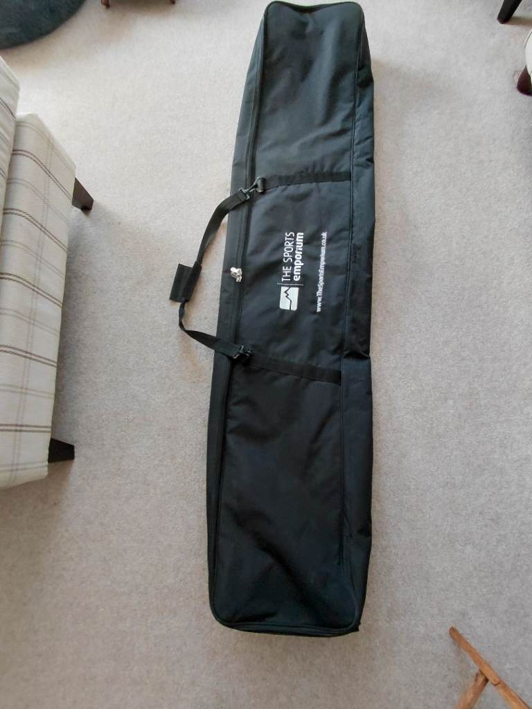 Double Ski Bag with wheels, from Sports Emporium, holds 2 pairs of skis, poles and helmets. 