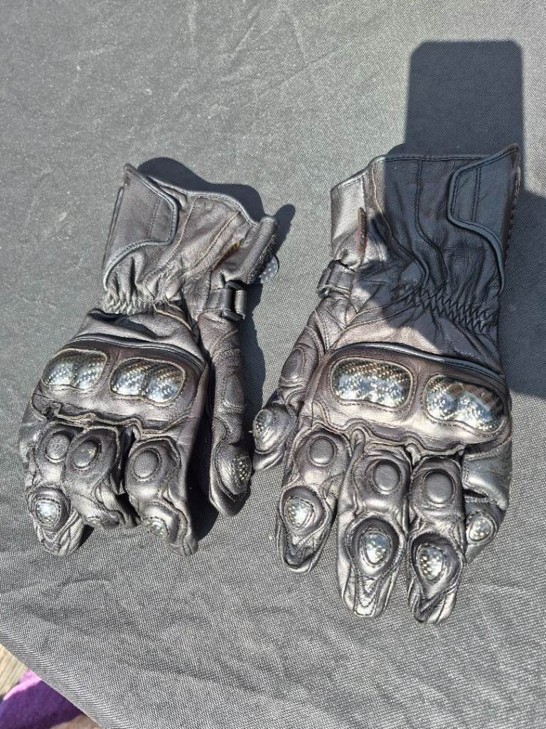 Texport Leather motorbike gloves