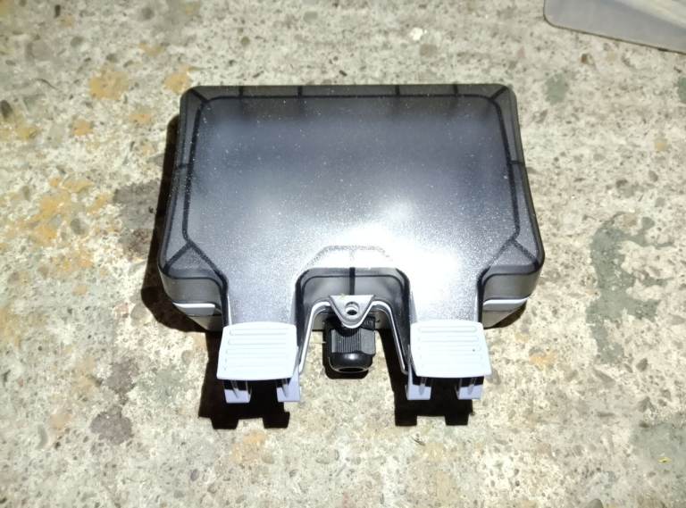White Double Socket with Switches and Outdoor Enclosure