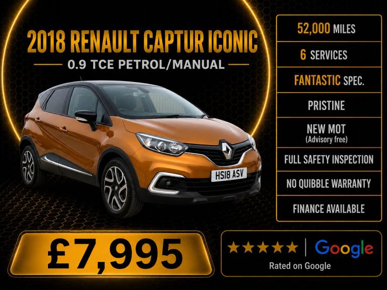 2018 Renault Captur 0.9 TCE 90 Iconic 5dr HATCHBACK Petrol Manual