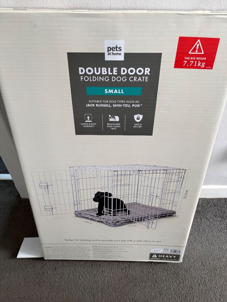 Small double door dog crate 