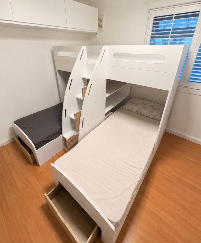 Flair Eddie Staircase Triple Bunk Bed with Storage