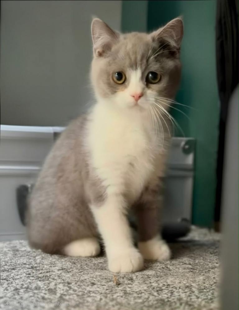 Stunning blue bi colour female kitten 13 weeks old 