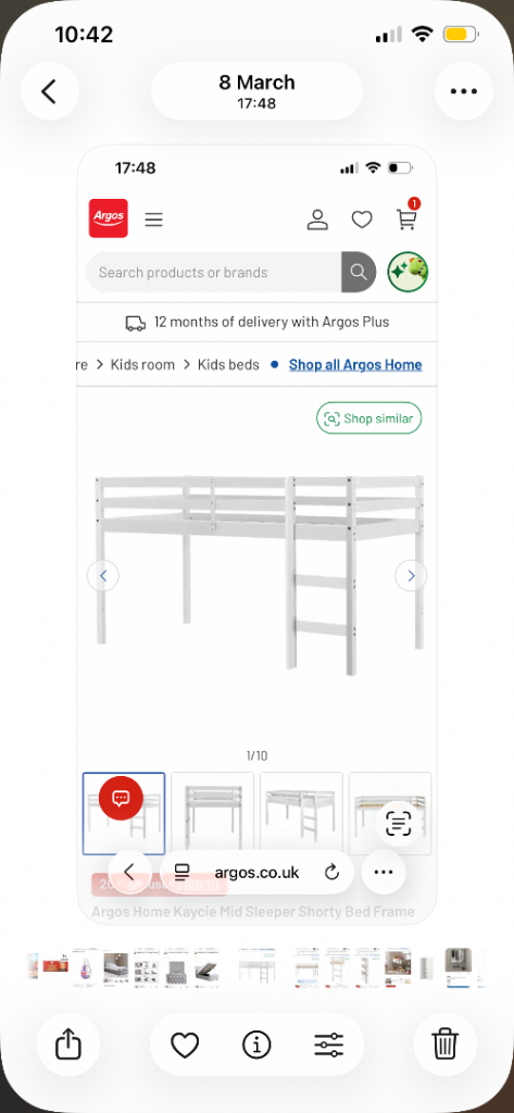 Argos Home Kaycie Mid Sleeper Shorty Bed Frame - White