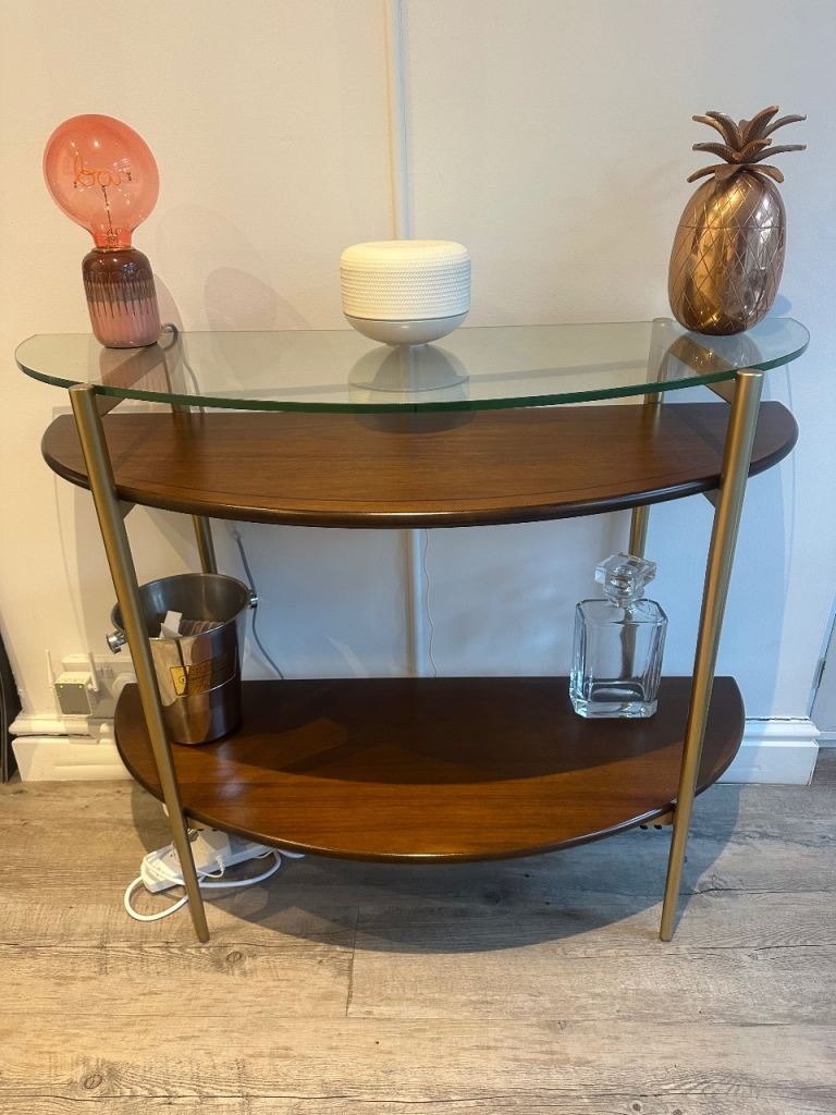West Elm Glass & Wood Console Table