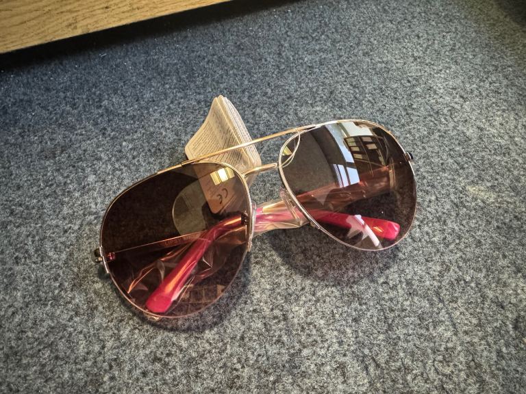 image for Lipsy London Aviator style metal sunglasses pink gold designer Cat 3 UV400