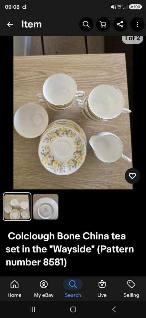 Colclough Bone China Tea Set "Wayside" Pattern 8581
