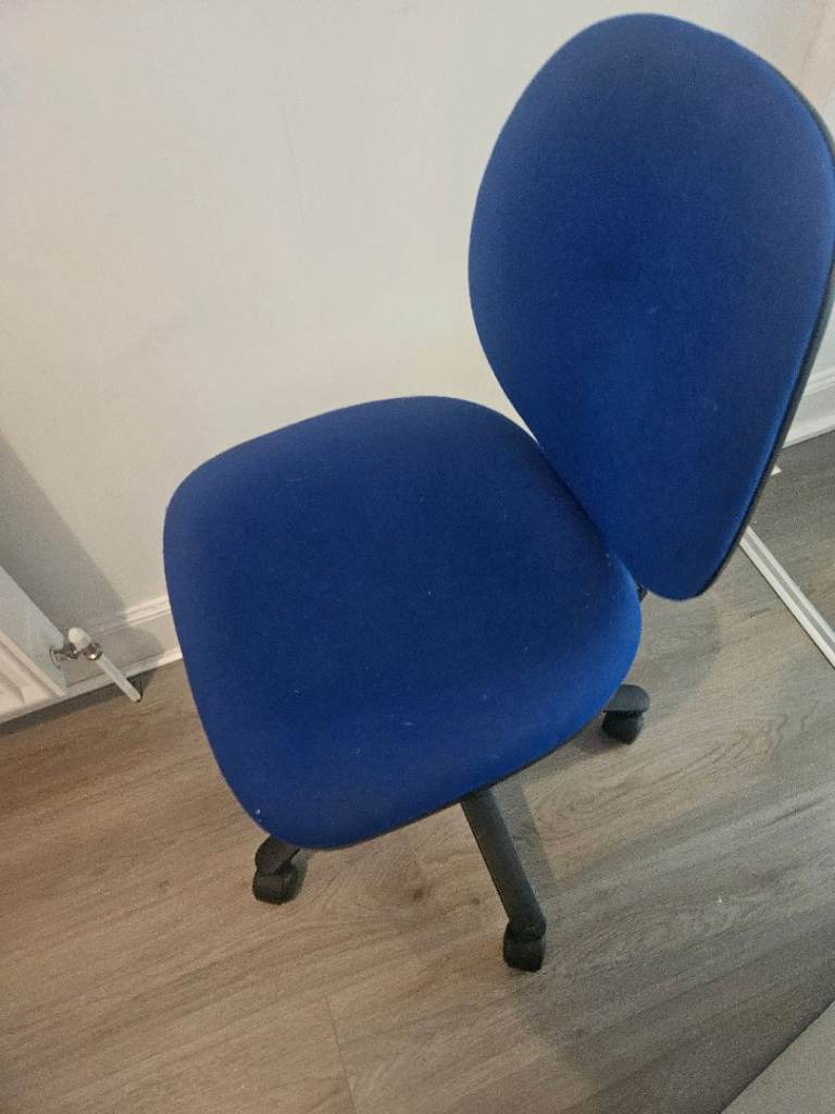 Blue Fabric Office Chair with Wheels