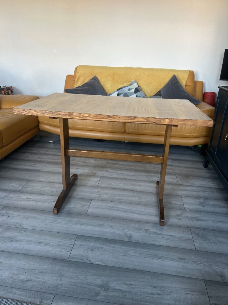 Good Condition Small Wood Dining Table - Brown Finish