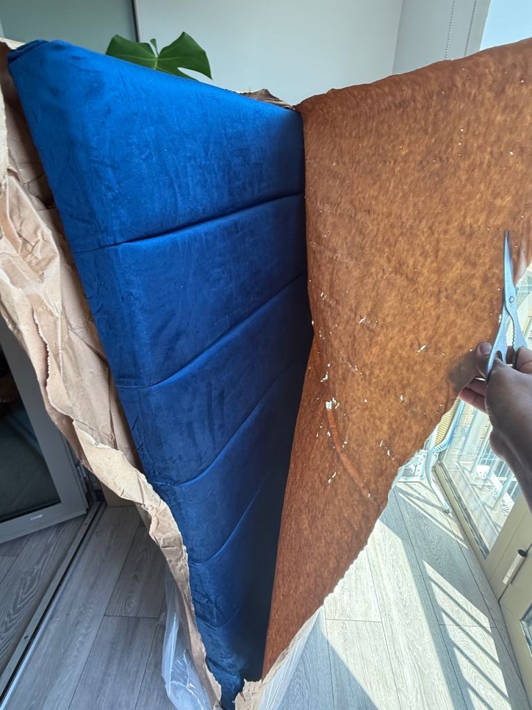 King Size Headboard – Brand New just like one seen on bed (Still Wrapped as seen in photo)