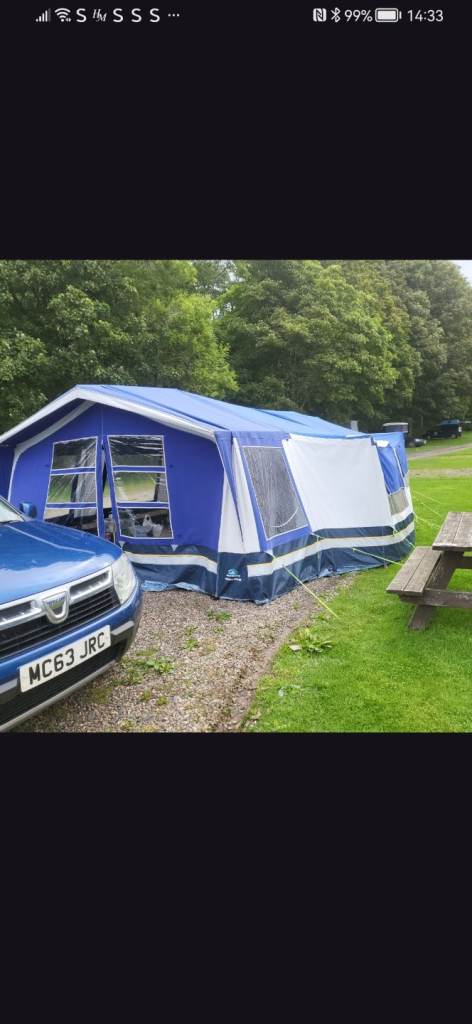 Trailer tent with awning 
