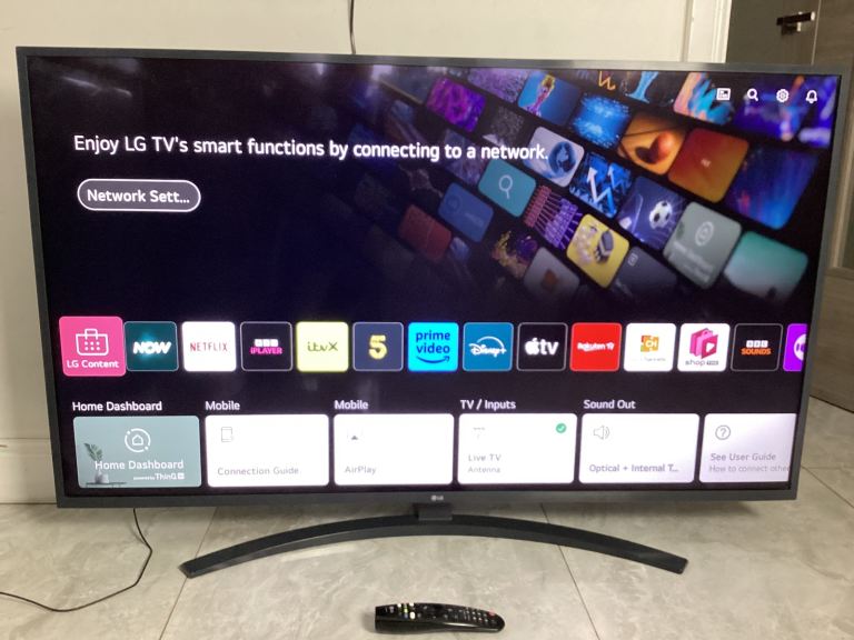 LG 60”  4K UHD Smart TV (60UM7100PLB) – WiFi, Freeview, Apps, Remote – £250