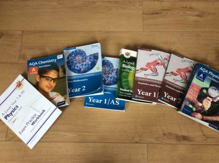 A-Level Science and Maths textbooks