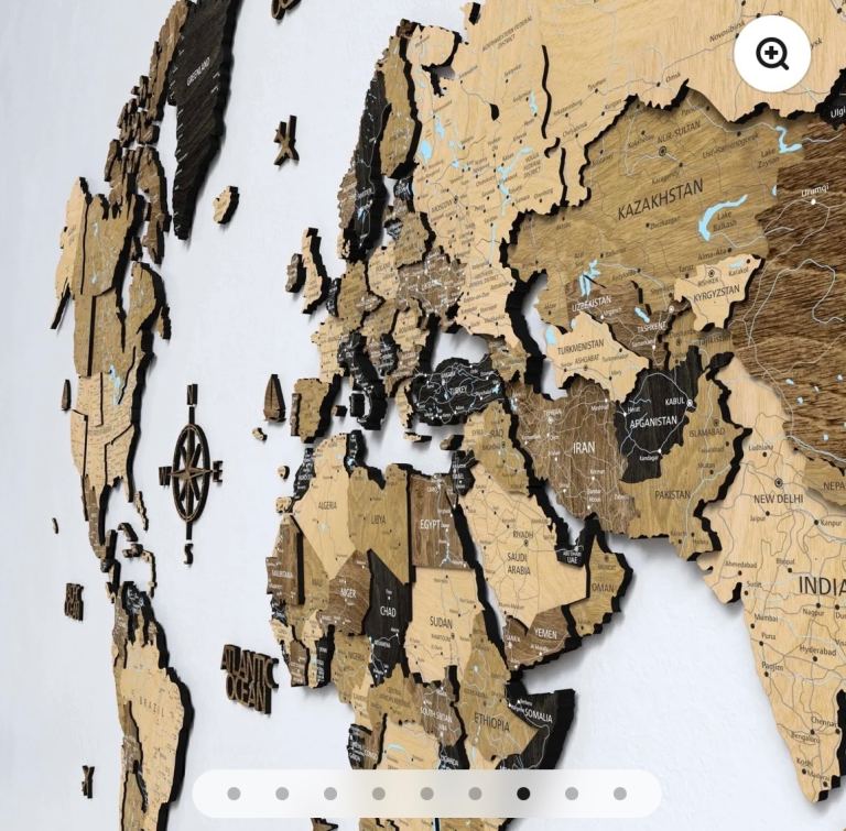 Wooden World Map never opened so new