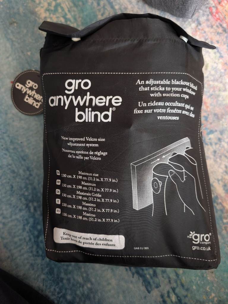 Gro Anywhere Blackout Blind - Stars & Moons, As Good As New