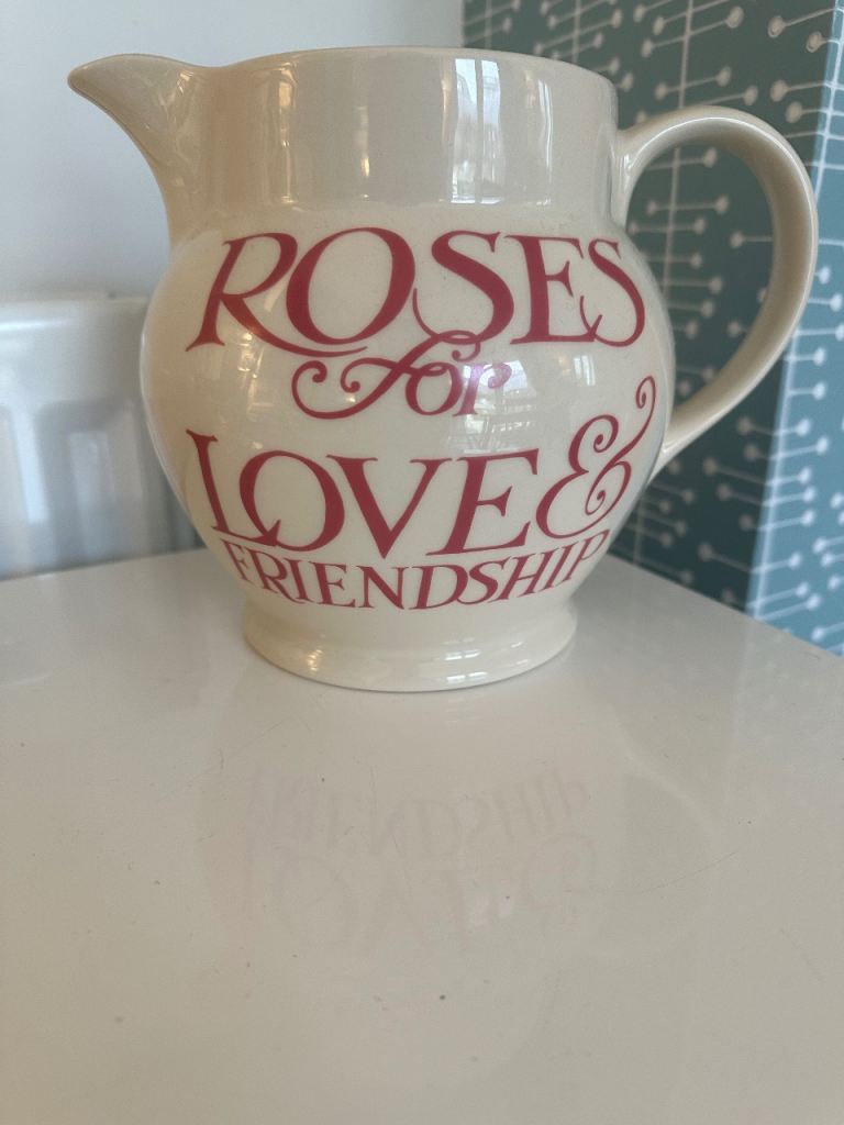 Fabulous 1st Quality EMMA BRIDGEWATER PINK TOAST ROSES FOR LOVE & FRIENDSHIP 3 Pint Jug 