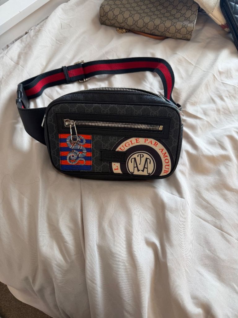 Gucci Monogram Belt Bag – Black, Good Condition