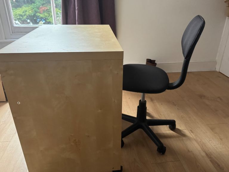 Wooden rolling Study table with chair