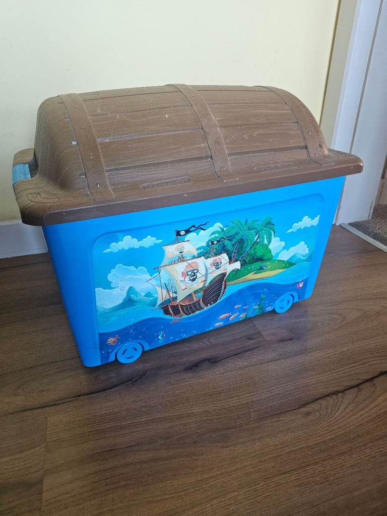 Pirate Ship Toy Chest / Storage Box on Wheels