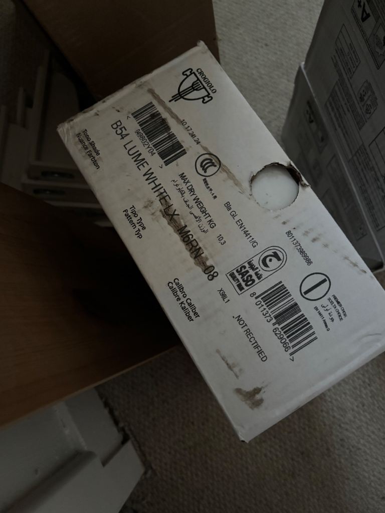 2x packs of Mandarin stone Hoxton White Gloss Porcelain rectangle metro tiles