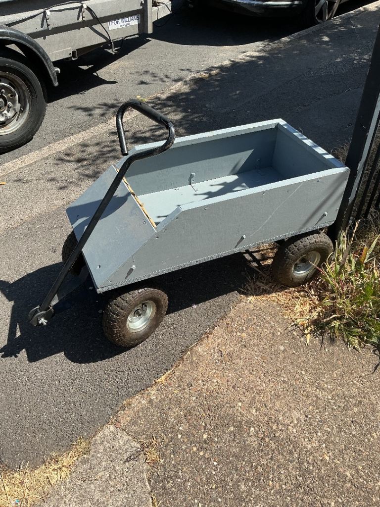 Wood Garden Cart / Trolley Solid Wood, Grey, Good Condition