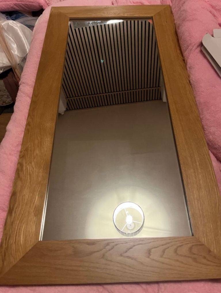 Solid oak mirror 