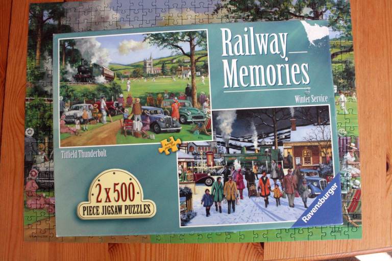 Ravensburger 2 x 500 Jigsaw Puzzles Railway Memories by Alan King. Can be posted