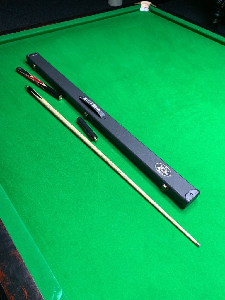 Baize Master 3/4 Snooker Cue with Case + Mini Butt Extension