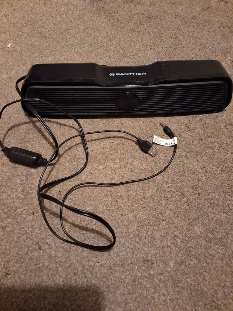 Panther black portable pc/laptop speaker 