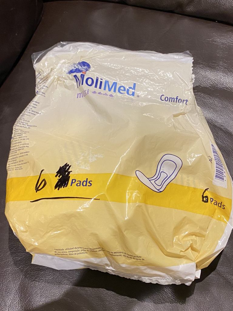6 Incontinence pads. With postage 