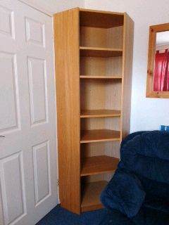 Wooden Corner Bookcase / Shelving Unit – Good Condition