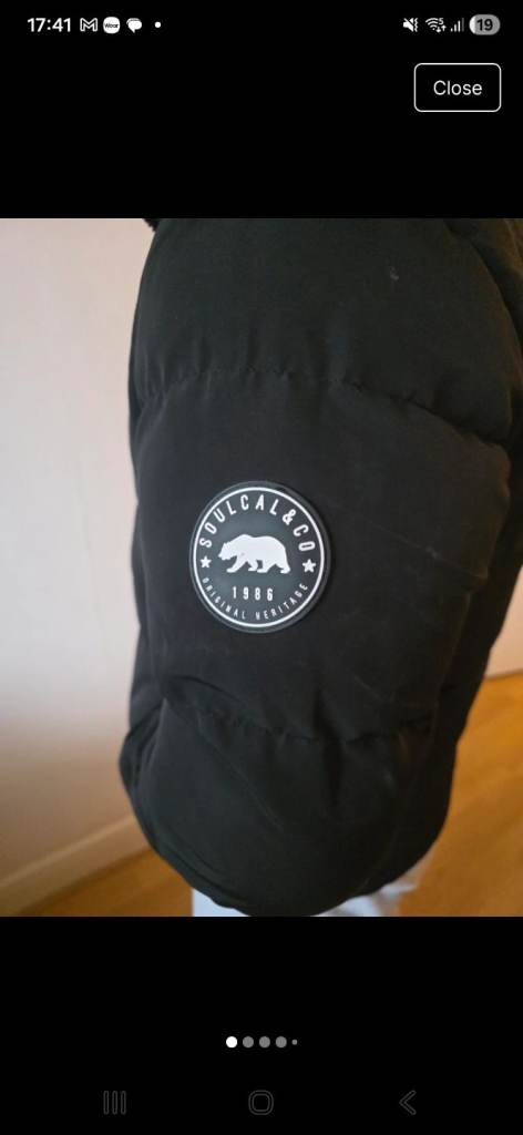 Mens Soul Cal Padded Coat Size M