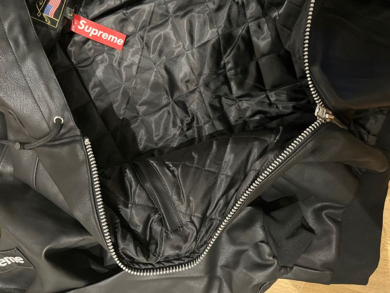 Supreme x Vanson leather hooded jacket 