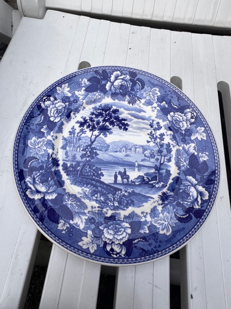 Wedgwood Compton And Woodhouse 1994 Blue & White Collection Blue Landscape Size 9”