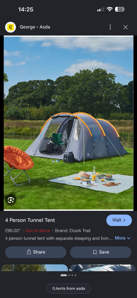 Ozark Trail 4 Person Tunnel Tent - Great for Camping