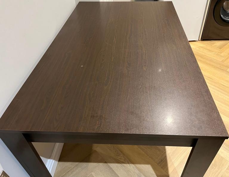 Brown Wooden Dining Table - Good Condition Kitchen Furniture
