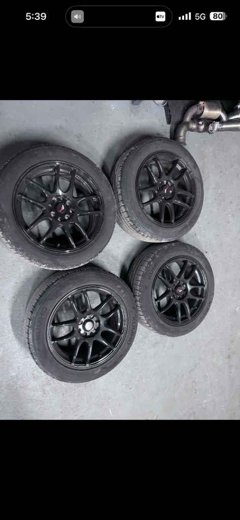 Japan racing jr29 16x7j et40 with nearly new Kumho tyres 4x100 / 4x108   Fit most car with 4 studs