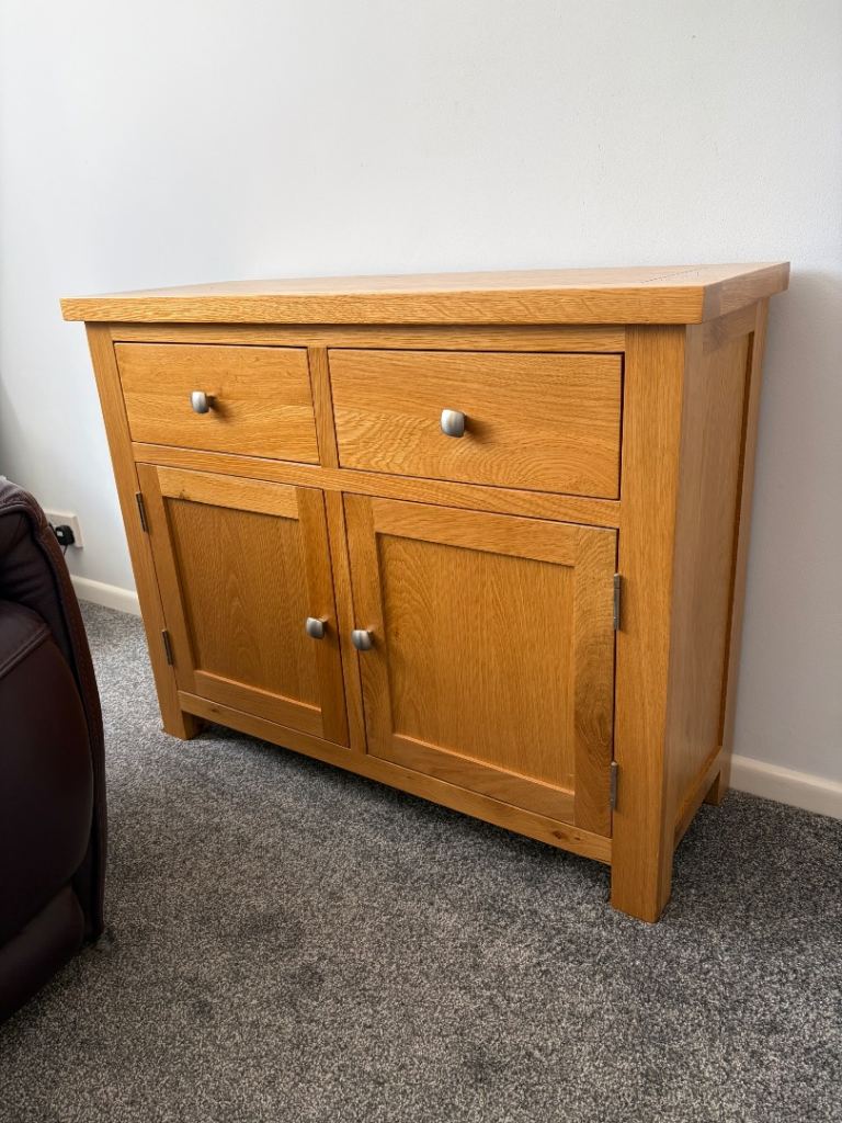Solid Oak Sideboard with Drawers and Cupboards
