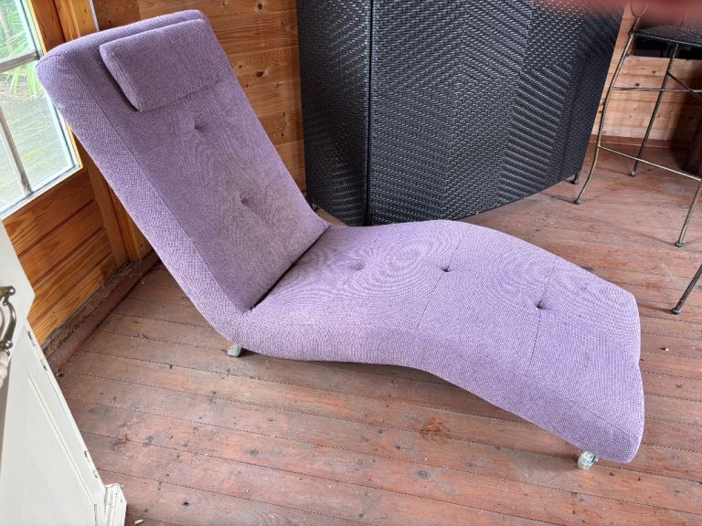 Purple Fabric Chaise Lounge chair 