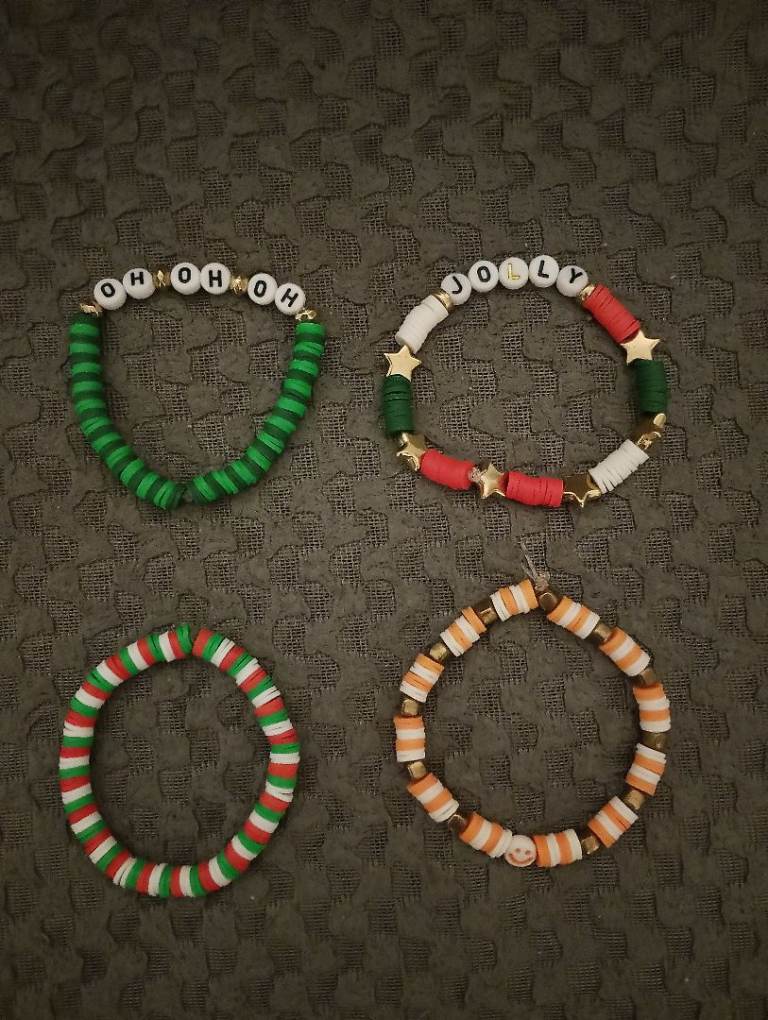 Handmade Christmas Bracelets - New, Multicoloured