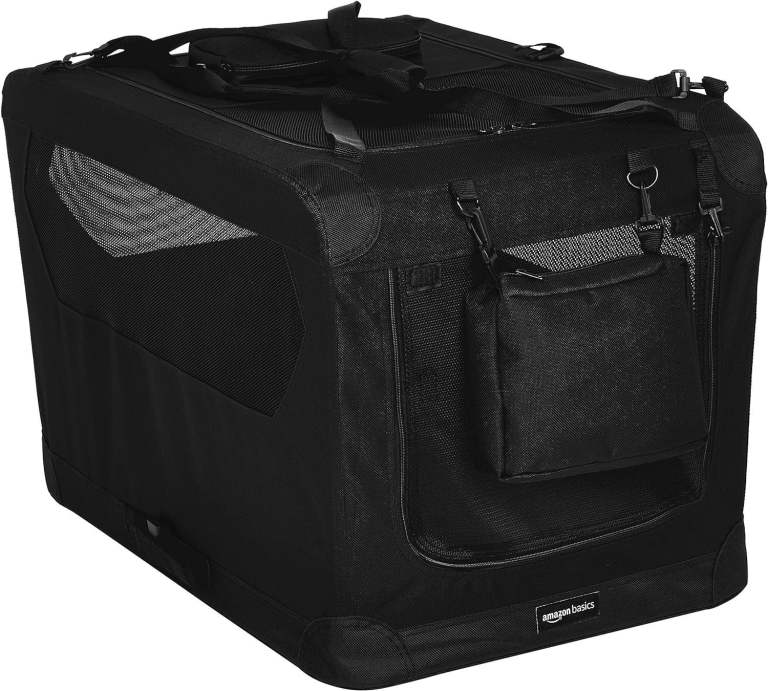 Amazon Basics Premium Folding Portable Soft Pet Dog Crate Carrier Kennel - Large Black