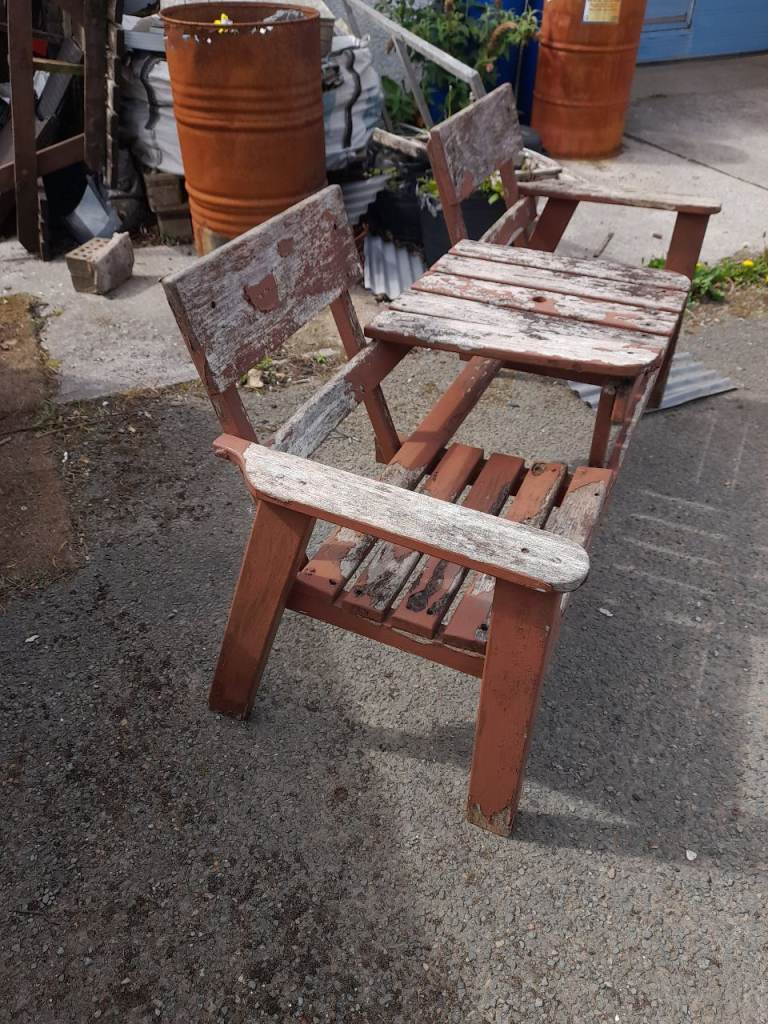 Love seat - hardwood - for restoration