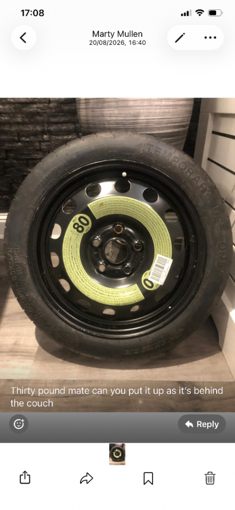 Space saver spare wheel for VW