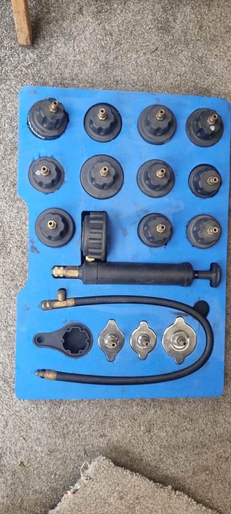 Coolant pressure test kit