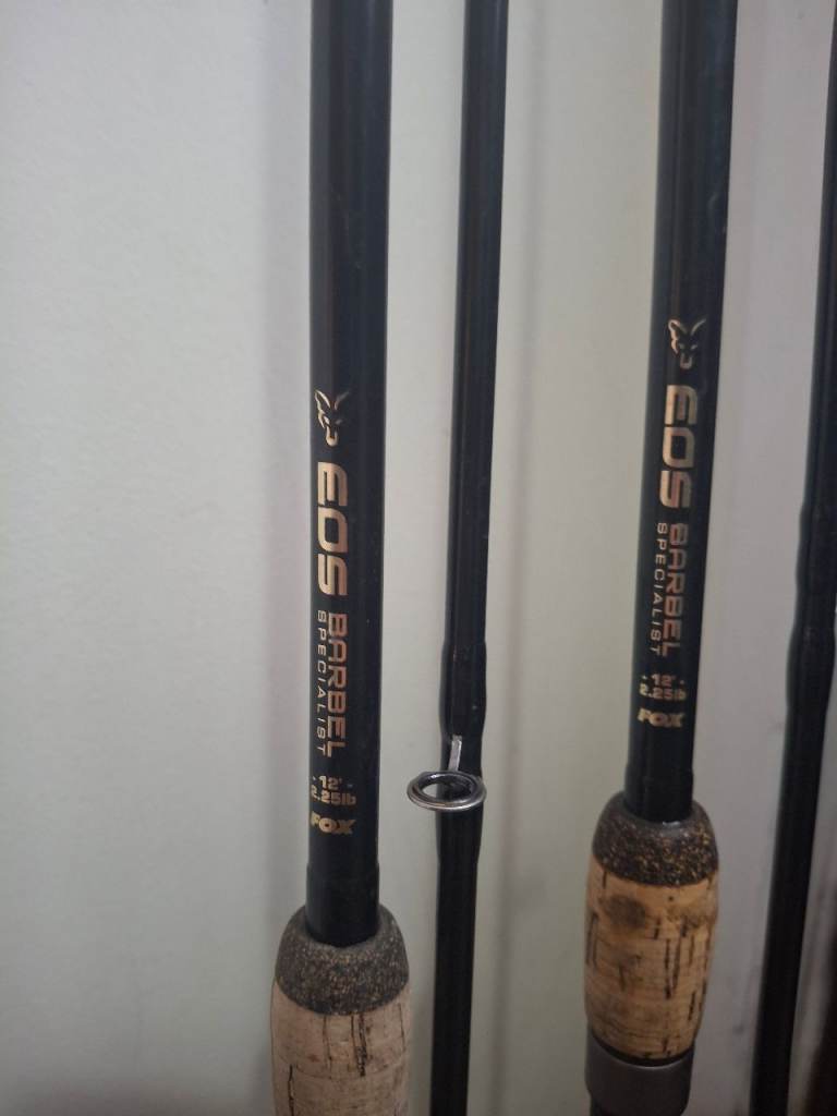 2 fox eos 12ft barbel/pike rods..