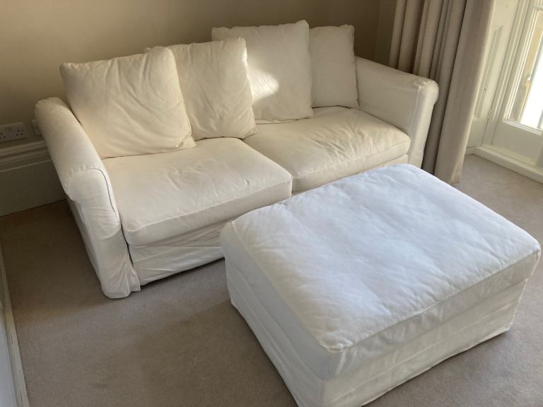 Pull-out double sofa bed with large footstool excellent condition