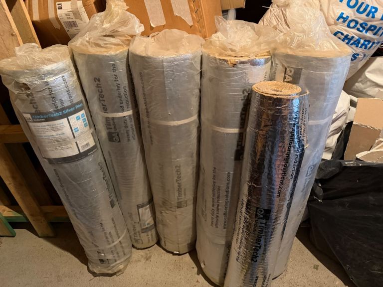 5 and a half (approx.) 1m x 10m Rolls of TimberTech2 Silver Plus Underlay