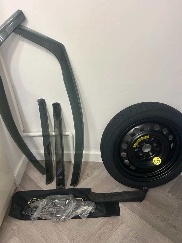Toyota Corolla Space saver spare wheel, jack and wheel brace kit and wind deflectors for windows