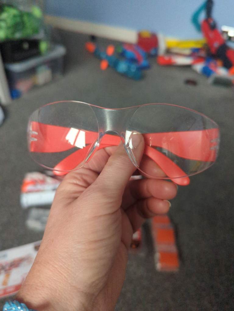 X Shot Hyper Gel gun with glasses 